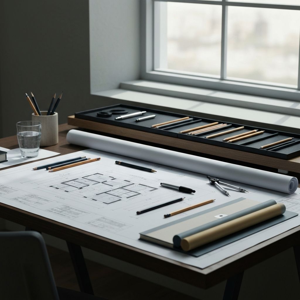 Architectural drafting workspace